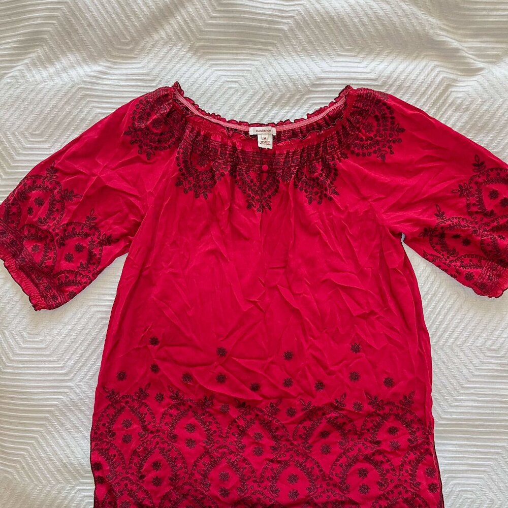 Sundance | Red Embroidered Top